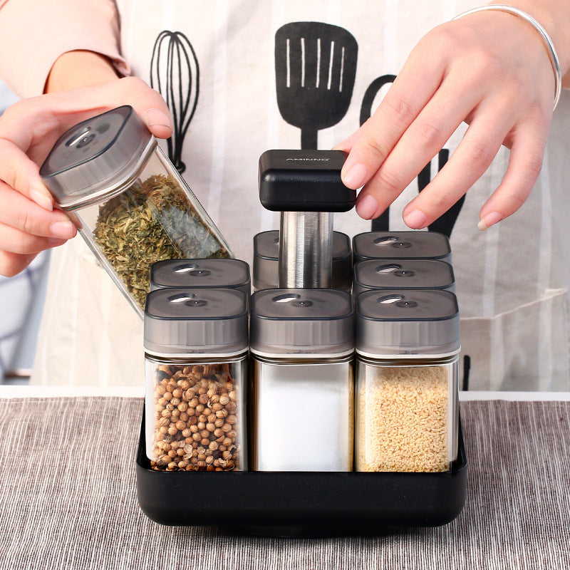Bouteille à Épices Rotative en Verre Style Européen