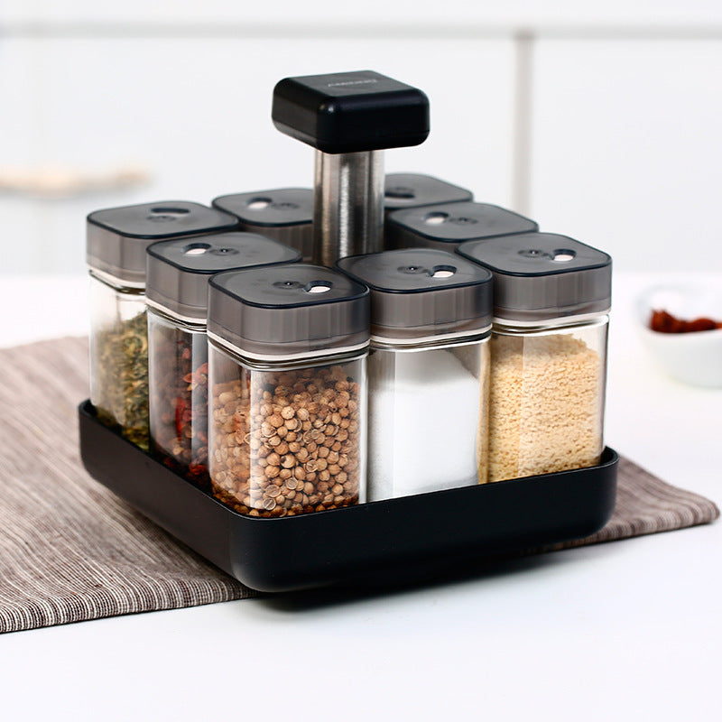 Bouteille à Épices Rotative en Verre Style Européen