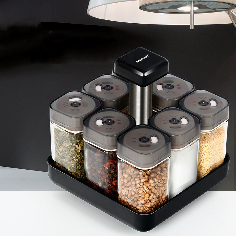 Bouteille à Épices Rotative en Verre Style Européen