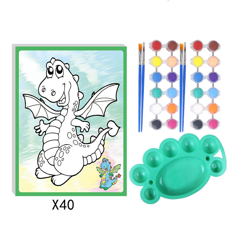 Children Painting Paint Painting Board Coloring Card Pigment Graffiti Painting Card Set