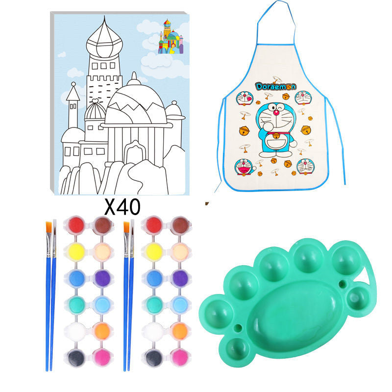 Children Painting Paint Painting Board Coloring Card Pigment Graffiti Painting Card Set
