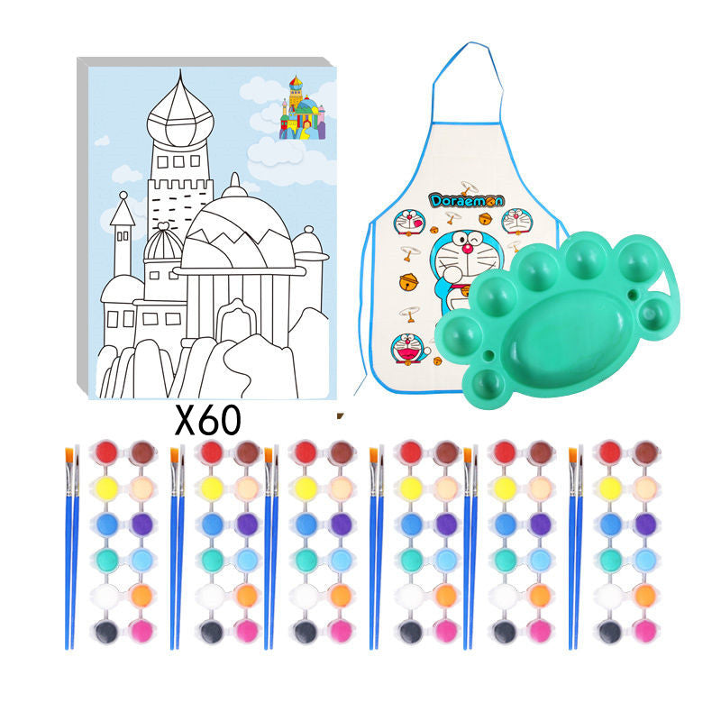 Children Painting Paint Painting Board Coloring Card Pigment Graffiti Painting Card Set