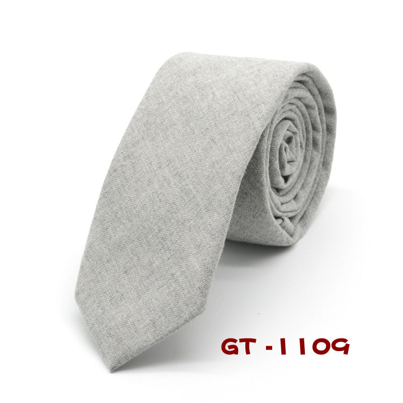 Solid Color Striped Fashion Narrow Tie Male British Formal Wear Girl Cotton Small Tie