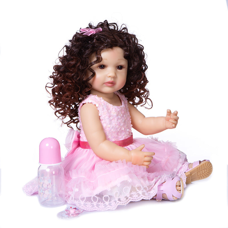 55CM Full Body Slicone Reborn Toddler Princess Full Glue Can Enter The Water Doll