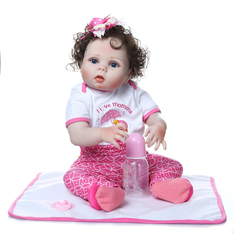 55 CM Simulation Baby Rebirth Doll Full Body Silicone