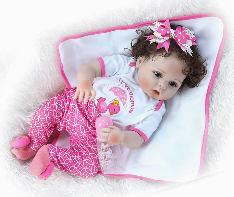 55 CM Simulation Baby Rebirth Doll Full Body Silicone