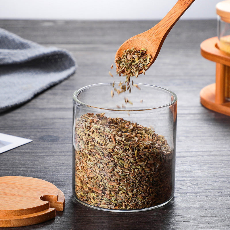Boîte d'assaisonnement MSG Pot à épices Bouteille à épices en verre Boîte de rangement