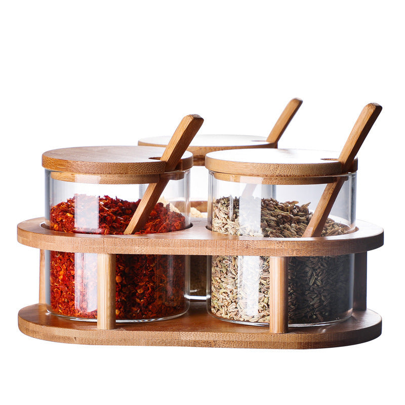 Boîte d'assaisonnement MSG Pot à épices Bouteille à épices en verre Boîte de rangement
