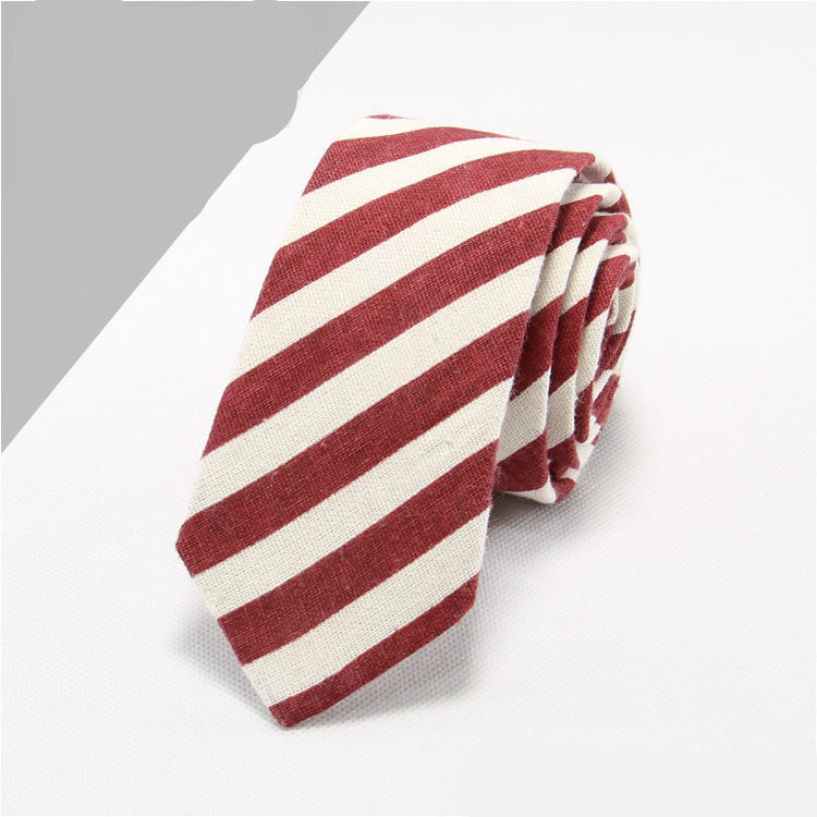 Cravate Homme en Coton et Lin - Cravate de Travail Formelle