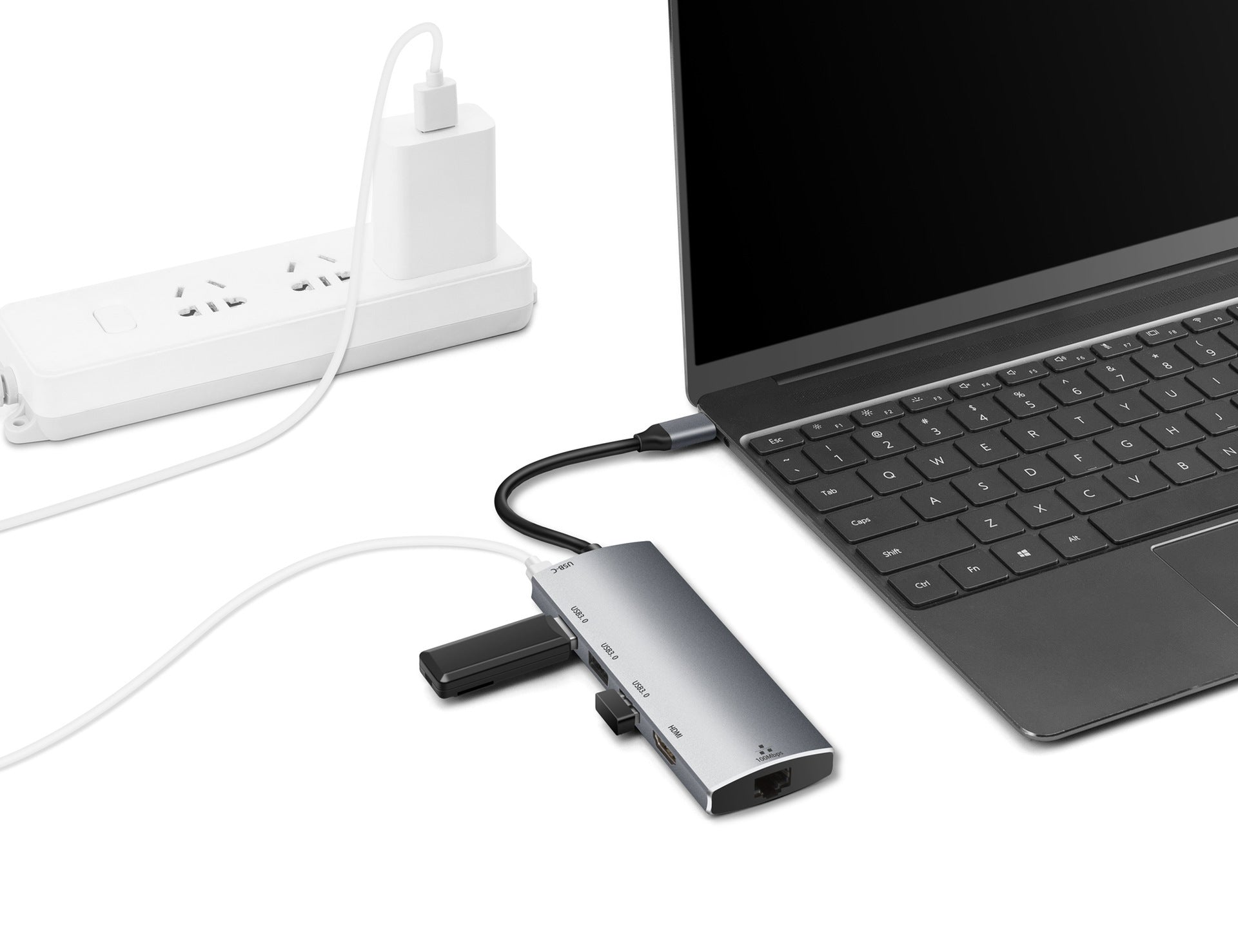 Gigabit LAN PD Charging Docking Station Multi-function Card Reader