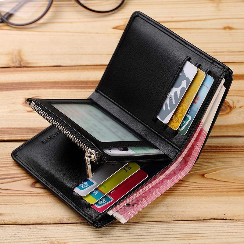 Portefeuille court en cuir pour hommes