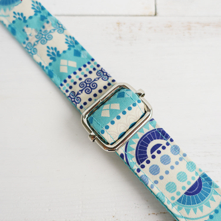 Collier pour chien fait main « Fleur Bleue »