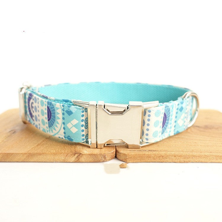 Collier pour chien fait main « Fleur Bleue »