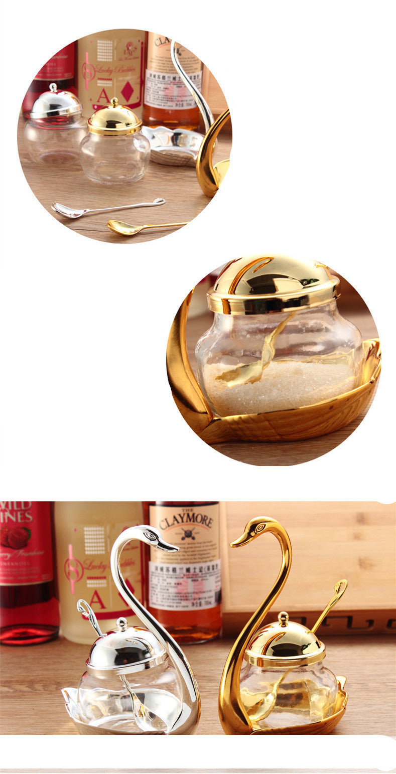 Fashionable Exquisite Swan Candy Cup Seasoning Jar