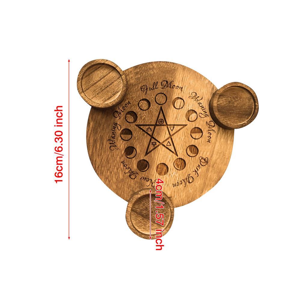 Pentagram Wooden Candle Holder Decoration