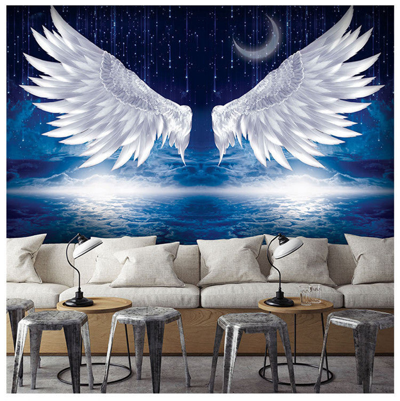 Angel Wings Wings Gym Mural Restaurant Internet Cafe Wallpaper