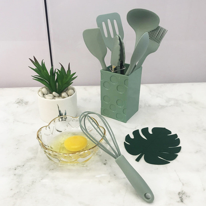 Ensemble d'ustensiles de cuisine en silicone pour mini-cuisine domestique, poêle antiadhésive