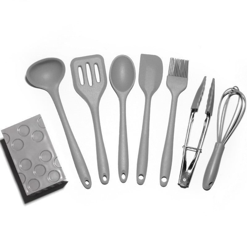 Ensemble d'ustensiles de cuisine en silicone pour mini-cuisine domestique, poêle antiadhésive