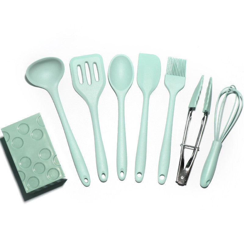 Ensemble d'ustensiles de cuisine en silicone pour mini-cuisine domestique, poêle antiadhésive