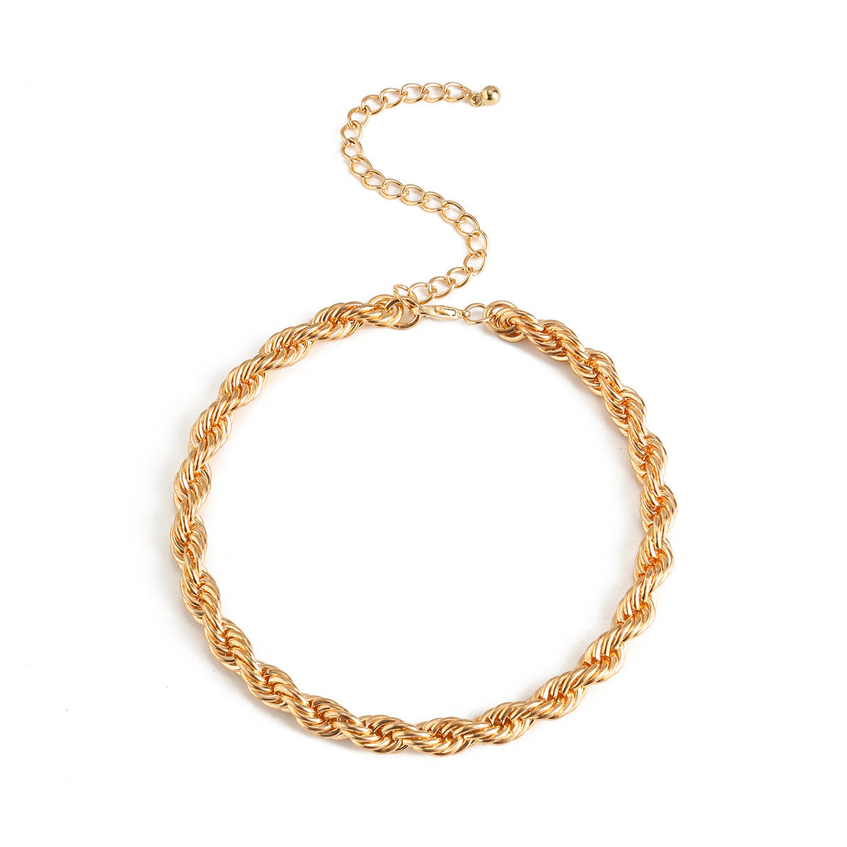 IngeSight.Z Goth Collier ras du cou gothique en métal torsadé simple et minimaliste