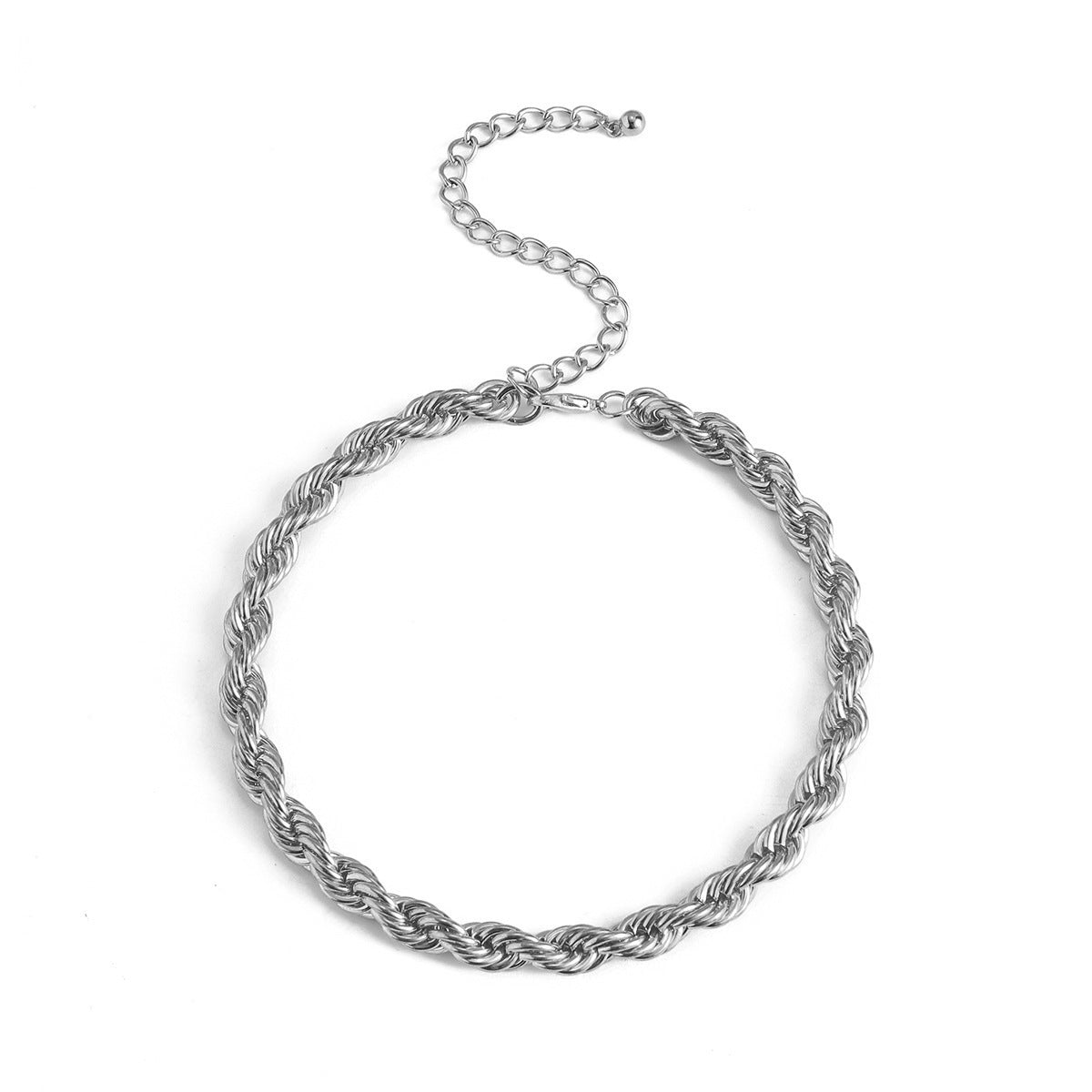 IngeSight.Z Goth Collier ras du cou gothique en métal torsadé simple et minimaliste