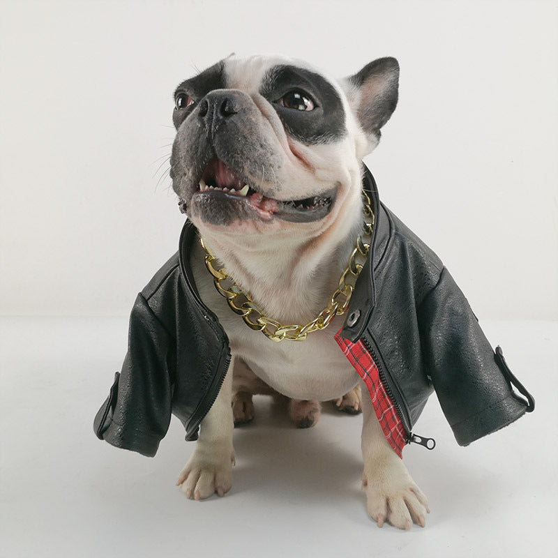 Pet Beauty and Fashion Brand Fashion Clothes Motorcycle Leather Clothing