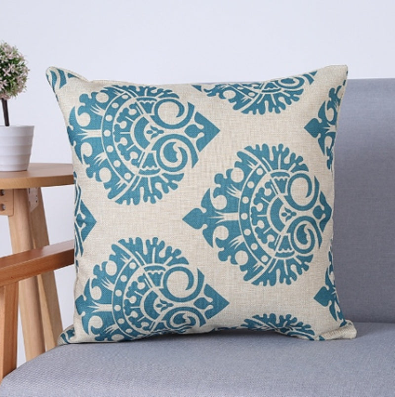 Housse de coussin géométrique en lin pour canapé