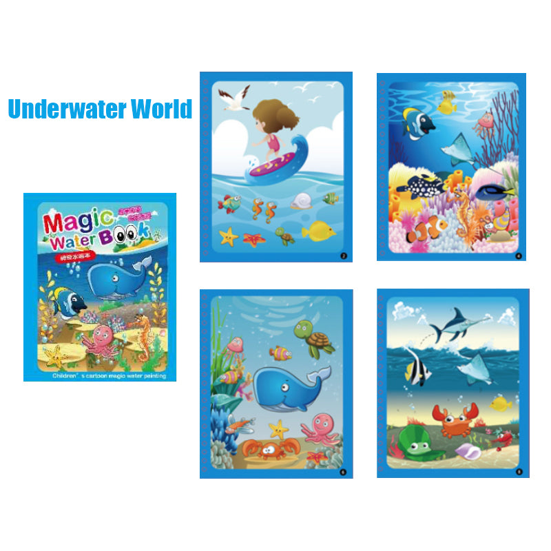 Livre de Peinture à l'Eau Magique pour Enfants Livre de Graffiti Répétitif