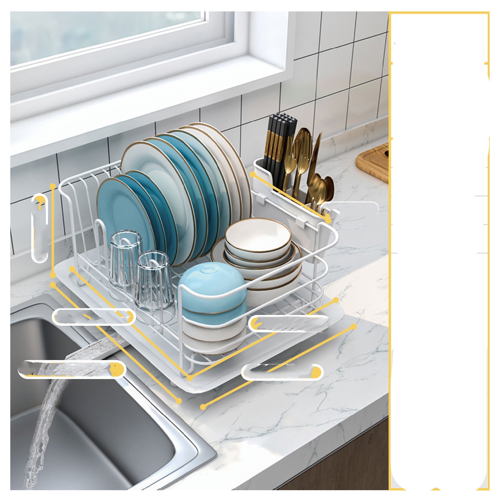 Égouttoir à vaisselle en acier inoxydable, égouttoir à vaisselle, étagère de cuisine