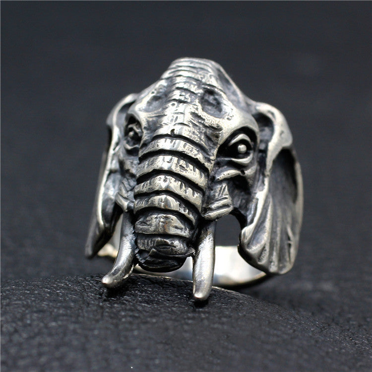 Vintage Personality 925 Sterling Silver Elephant Ring