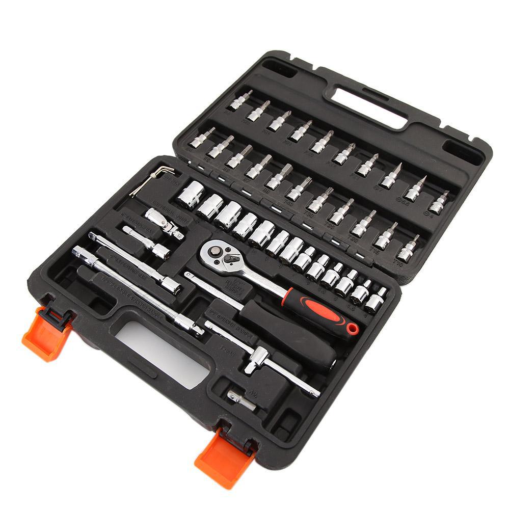 46pcs Socket Ratchet Car Repair Tool Wrench Set Head Ratchet