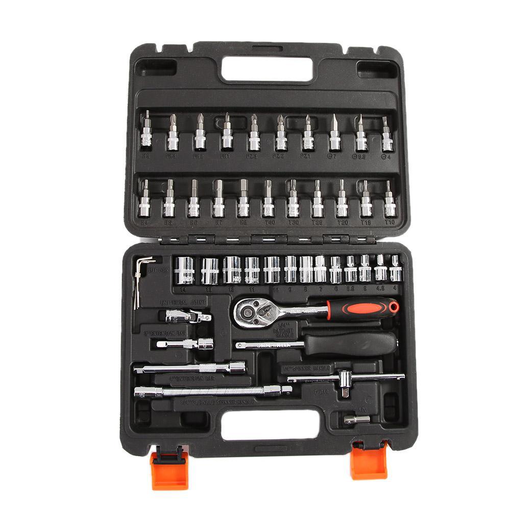 46pcs Socket Ratchet Car Repair Tool Wrench Set Head Ratchet