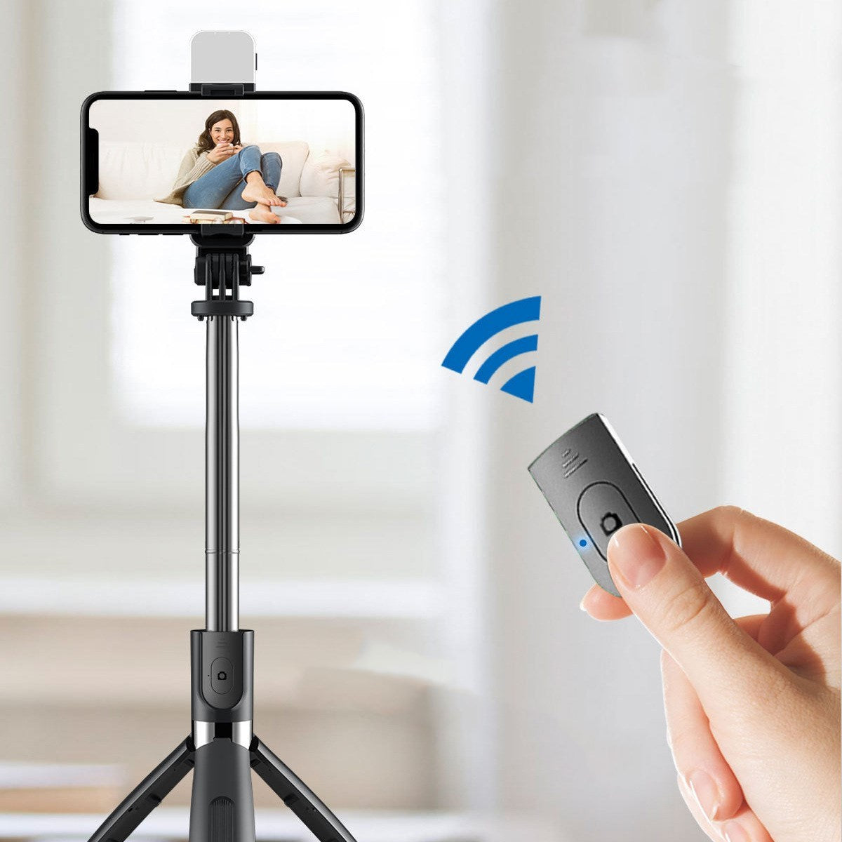 Compatible with Apple, Selfie Stick With Supplementary Light Three-Tone Light Horizontal And Vertical Shot Tripod