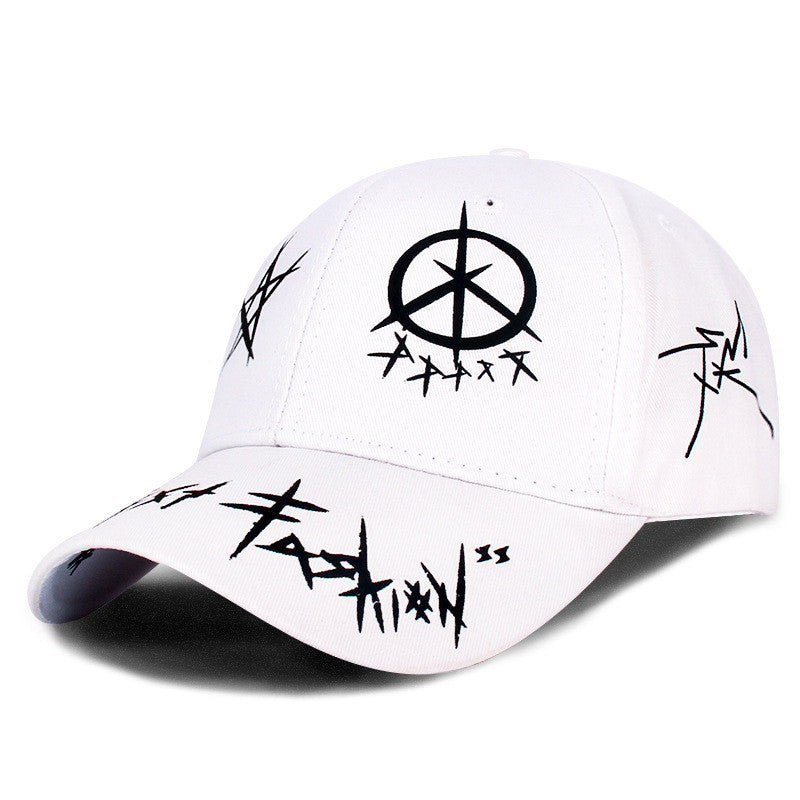 Casquette de baseball Hip Hop Graffiti Noir et Blanc