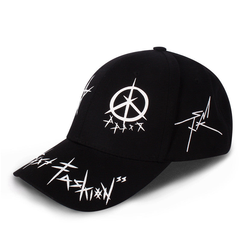 Casquette de baseball Hip Hop Graffiti Noir et Blanc
