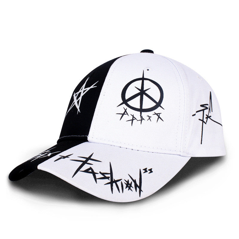 Casquette de baseball Hip Hop Graffiti Noir et Blanc