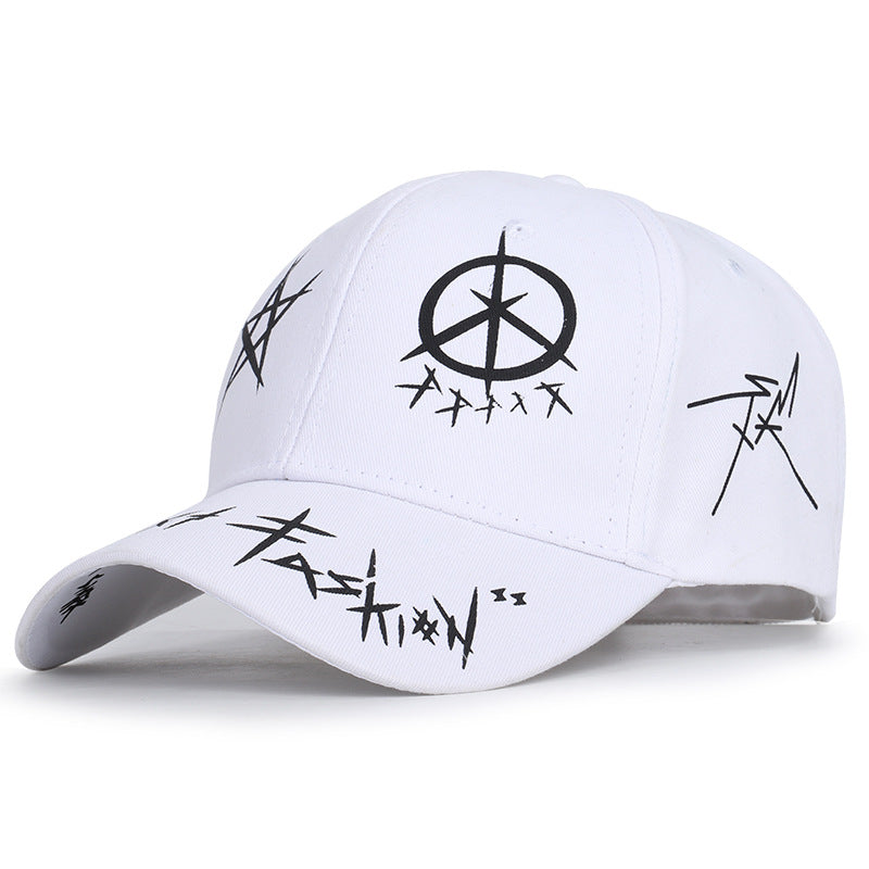 Casquette de baseball Hip Hop Graffiti Noir et Blanc