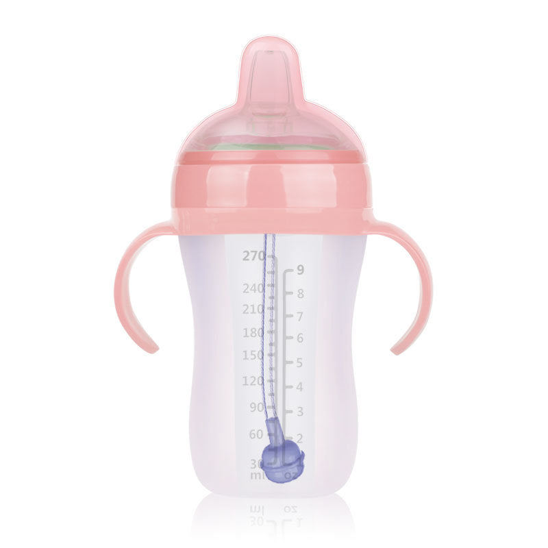 Biberon Bébé Entièrement en Silicone, Anti-Colique et Anti-Chute avec Poignée