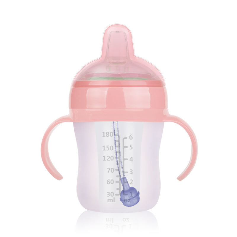 Biberon Bébé Entièrement en Silicone, Anti-Colique et Anti-Chute avec Poignée