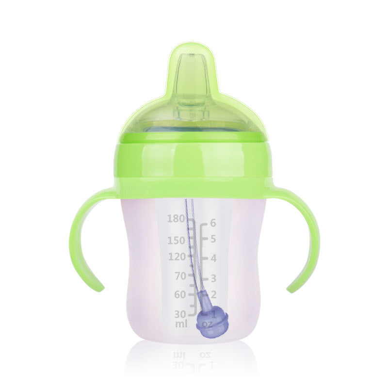 Biberon Bébé Entièrement en Silicone, Anti-Colique et Anti-Chute avec Poignée