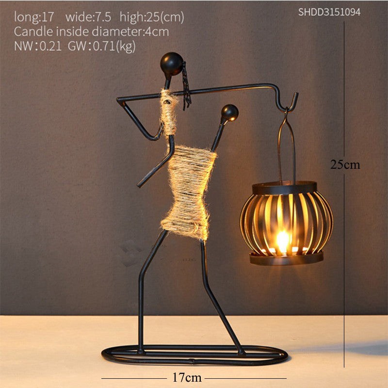Creative Candle Holder Iron Home Decoration Kitchen Restaura