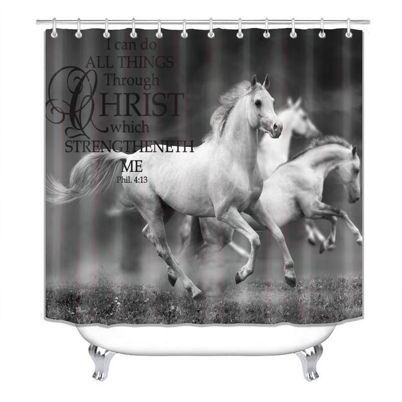 Digital Printing Waterproof Polyester Animal Shower Curtain