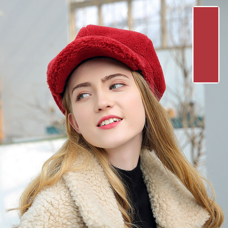 Women's Winter Sheep Shearing Thickened Warm Cap