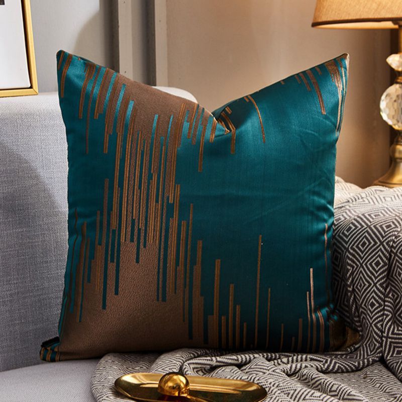 Luxury Modern Lightweight Sofa Car Cushion Cover Silk Satin Hot Stamping Metallic Color Pillowcase