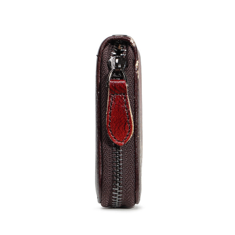 Long Handmade Leather Women's Wallet Multi-card Pocket Clutch