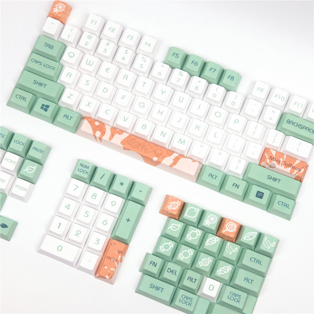 Mint Toffee PBT Five-sided Sublimation Mechanical Keyboard Keycap