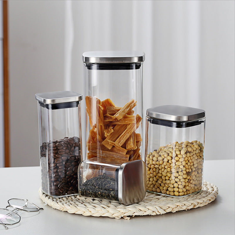 Spot Sealed Storage Tank High Borosilicate Glass Tea Seasoning Jar Dried Fruit Milk Powder Jar Kitchen Supplies Can Be Customized