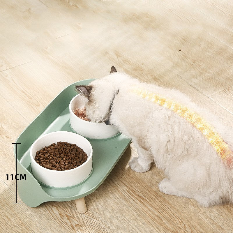 Ceramic Cat Bowl To Protect The Cervical Spine Double Bowl