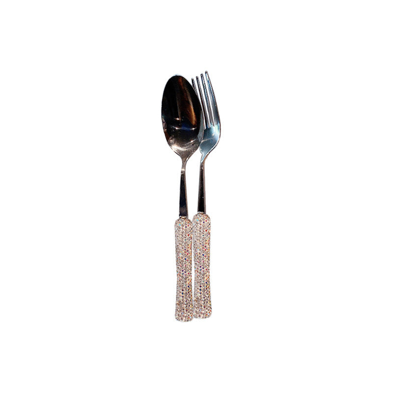 Three-piece Set of Gold-plated Chopsticks Fork and Spoon