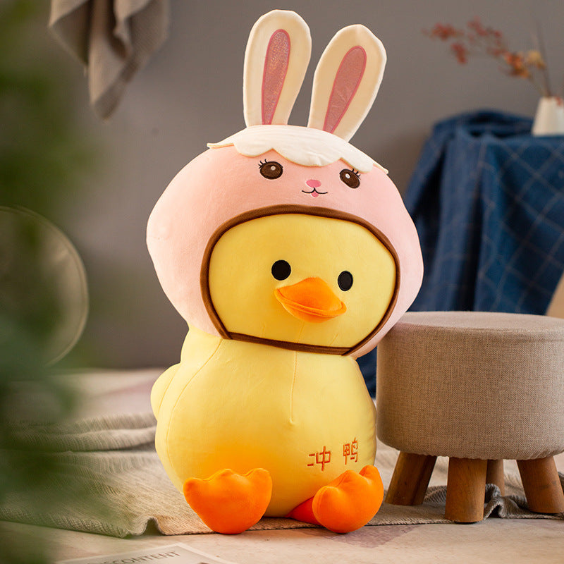 UNPUB - Duck in Animal Costume Soft Stuffed Plush Toy